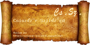 Csiszár Szilárd névjegykártya